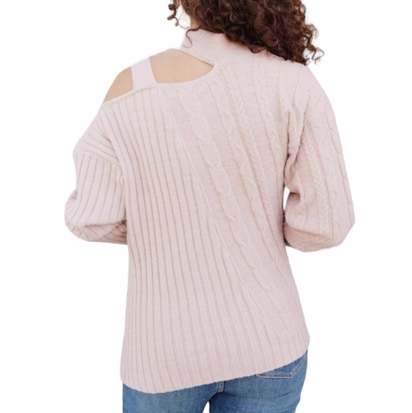 Andree by Unit Multiknit Oat One Shoulder Sweater - Picture 2 of 13